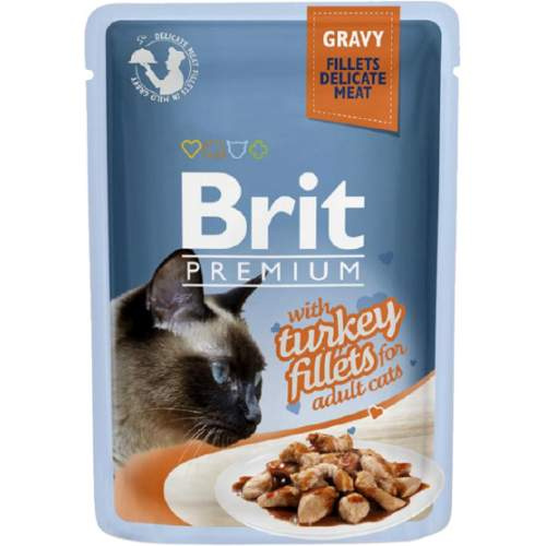 Kapsička BRIT Premium Cat Delicate Fillets in Gravy with Turkey 85g