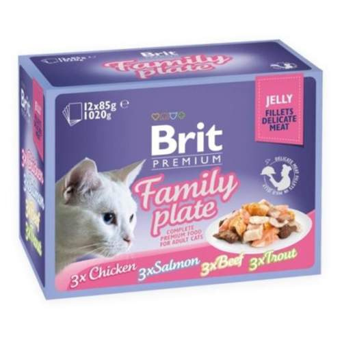 Brit Premium Cat Kapsičky pro kočky filety v želé 12 ks, 1020 g