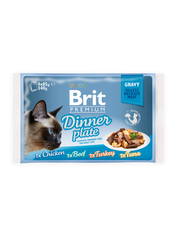 Kapsičky BRIT Premium Cat Delicate Fillets in Gravy Dinner Plate 340g