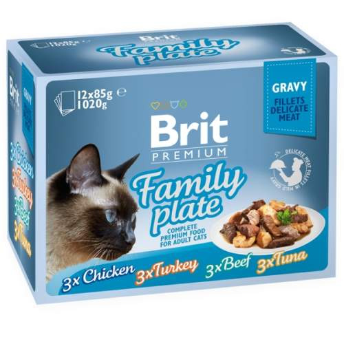 Kapsičky BRIT Premium Cat Delicate Fillets in Gravy Family Plate 1020 g