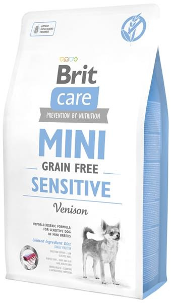 Brit Care MINI krmivo pro citlivé psy malých plemen bez obilovin se zvěřinou, 2 kg