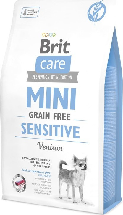Brit Care MINI krmivo pro citlivé psy malých plemen bez obilovin se zvěřinou, 2 kg