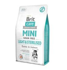 Brit Care MINI krmivo bez obilovin pro psy malých plemen s nadváhou po kastraci králík a losos, 2 kg