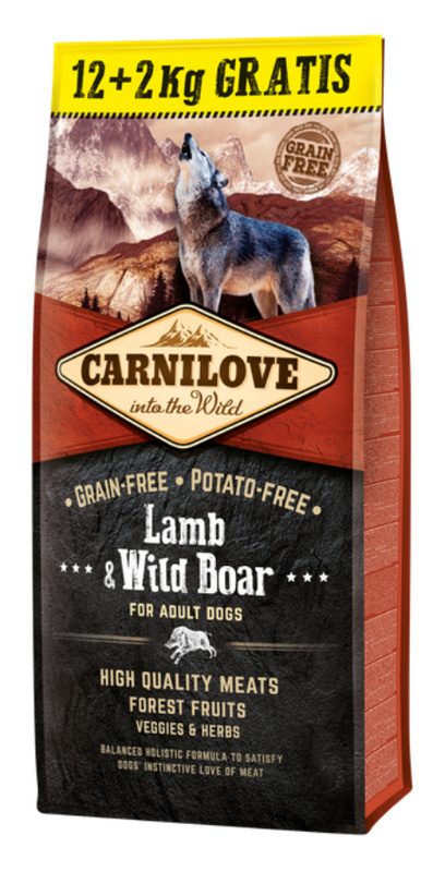 Granule CARNILOVE Lamb & Wild Boar for Adult 12+2 kg