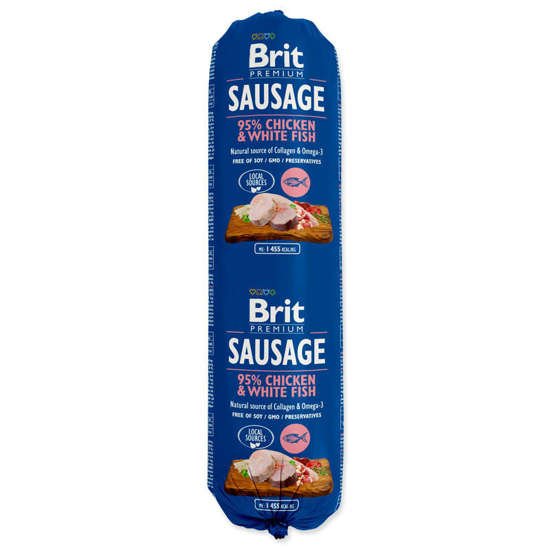 Brit Sausage Chicken & White Fish New  800 g