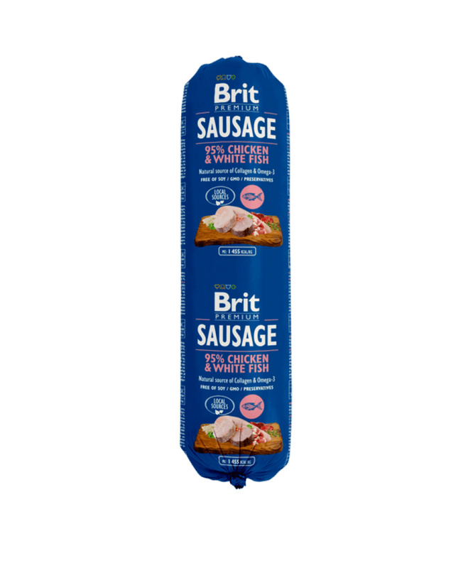 Brit Sausage Chicken & White Fish New  800 g