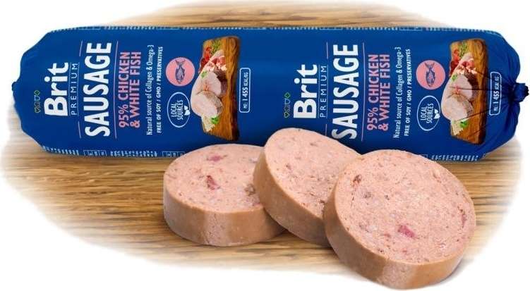 Brit Sausage Chicken & White Fish New  800 g