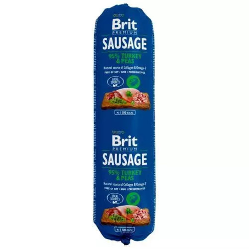 Brit Sausage Turkey & Pea New 800 g