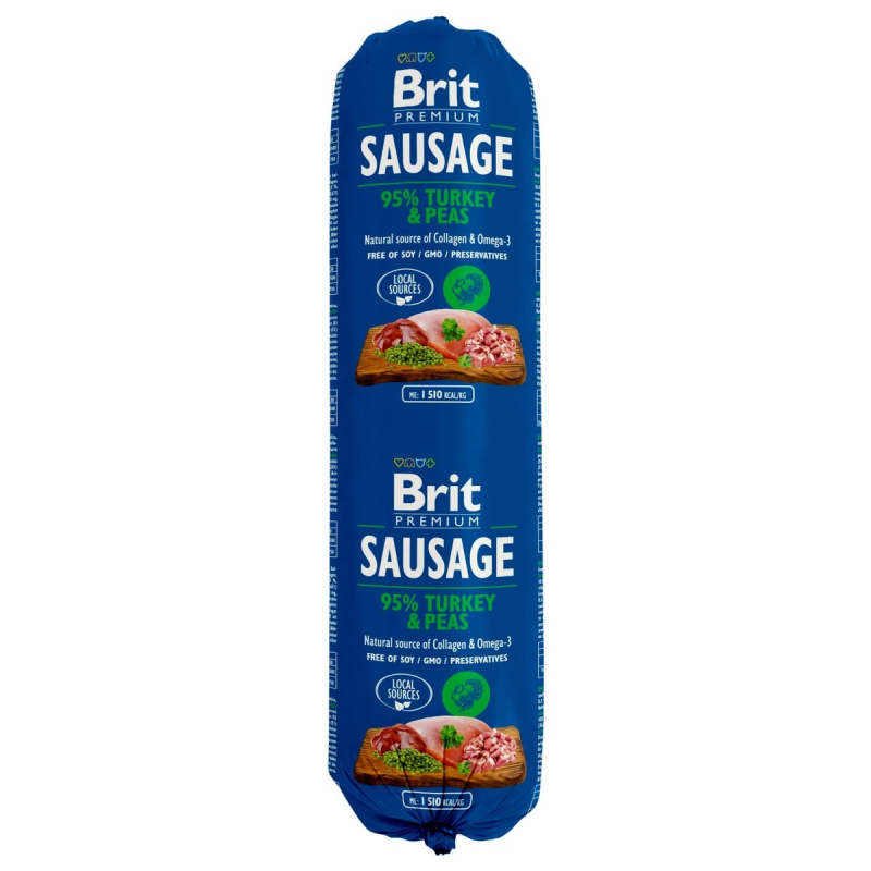 Brit Premium Sausage Turkey & Peas salám pro psy