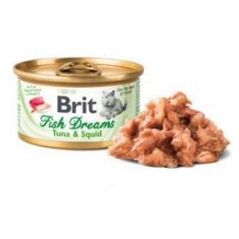 Brit Fish Dreams Tuna & Squid konzerva pro kočky 80 g