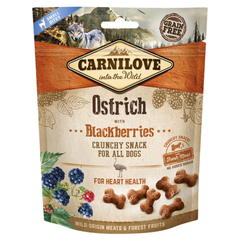 CARNILOVE Dog Crunchy Snack Ostrich with Blackberries with fresh meat 200 g