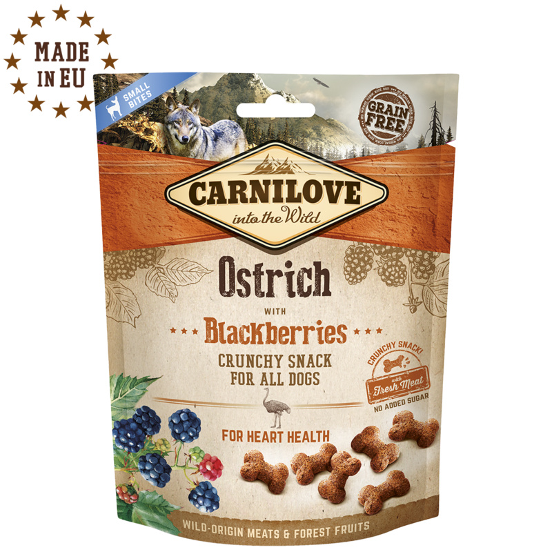 CARNILOVE Dog Crunchy Snack Ostrich with Blackberries with fresh meat 200 g