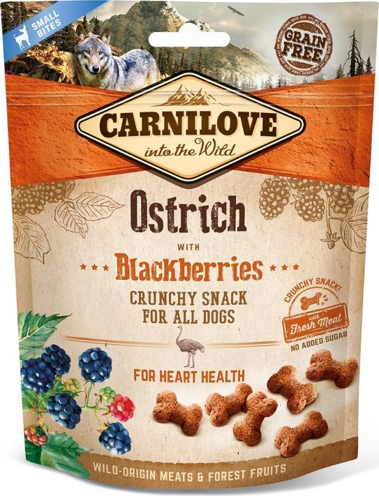 CARNILOVE Dog Crunchy Snack Ostrich with Blackberries with fresh meat 200 g