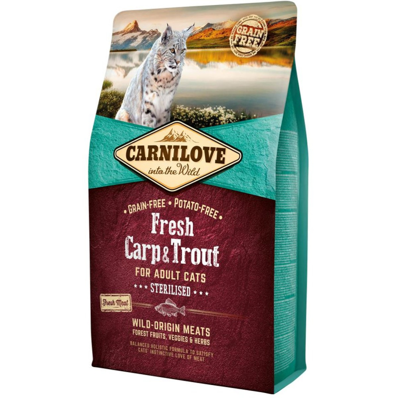 Carnilove Granule pro kastrované kočky – kapr a pstruh