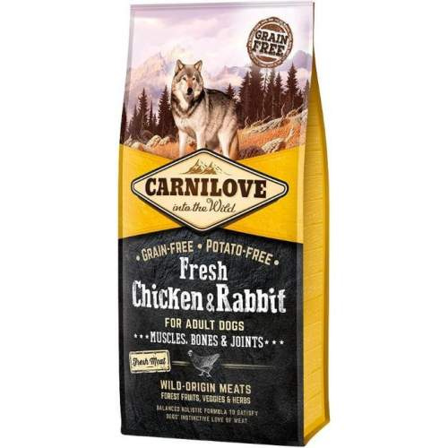 CARNILOVE Fresh Chicken & Rabbit Muscles, Bones & Joints for Adult dogs 12 kg