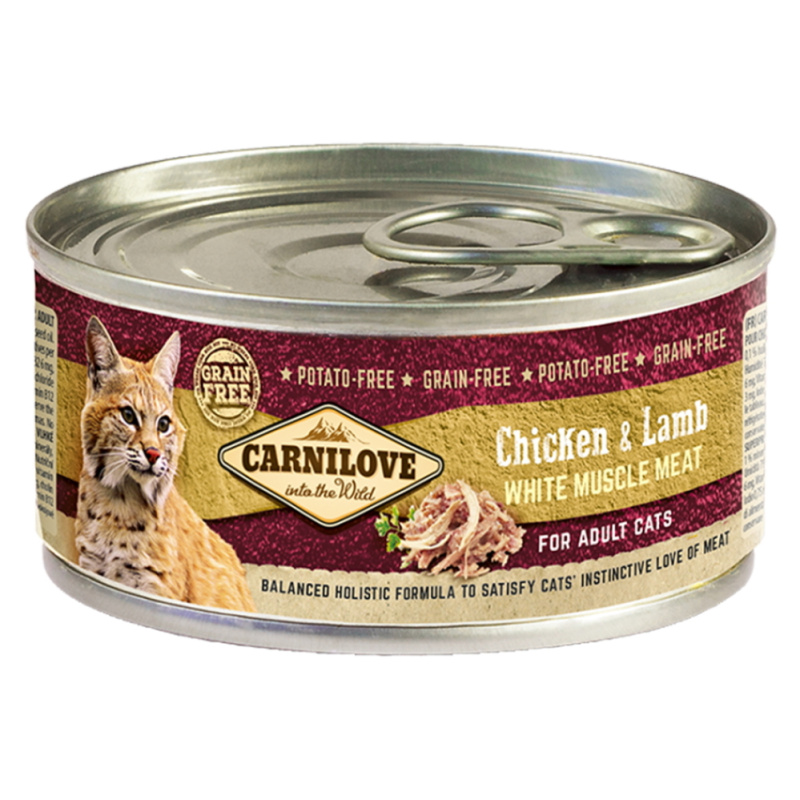 Carnilove White konz Mus Meat Chicken&Lamb Cats 100g