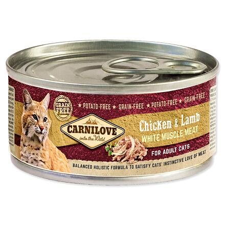 Carnilove White konz Mus Meat Chicken&Lamb Cats 100g