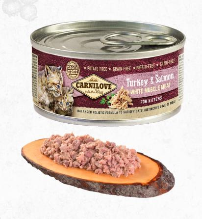 Carnilove White konz Mus Meat Turkey&Salmon Kitten 100g