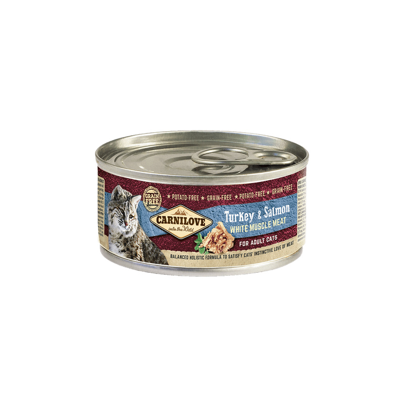 Carnilove White konz Mus Meat Turkey&Salmon Cats 100g