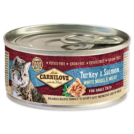 Carnilove White konz Mus Meat Turkey&Salmon Cats 100g