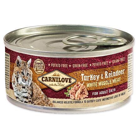 Carnilove White konz Mus Meat Turkey&Reindeer Cats 100g