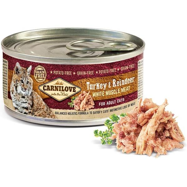 Carnilove White konz Mus Meat Turkey&Reindeer Cats 100g