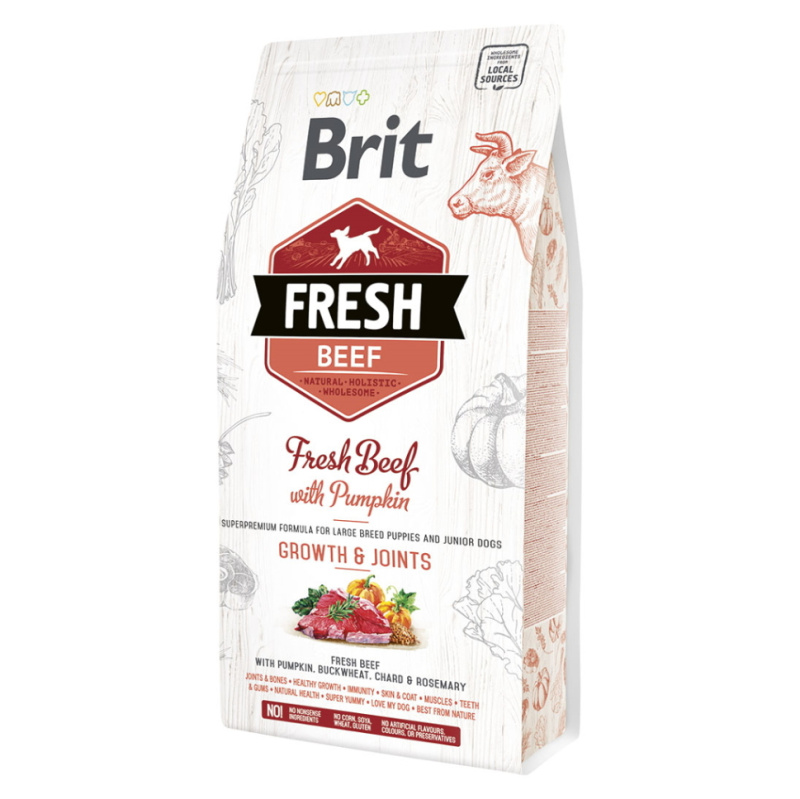 Brit Fresh Beef with Pumpkin Puppy Large Bones & Joints 12 kg
