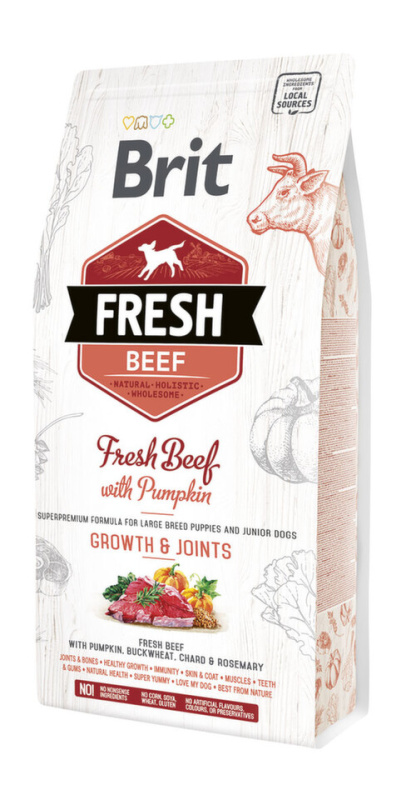 Brit Fresh Beef with Pumpkin Puppy Large Bones & Joints 2,5 kg