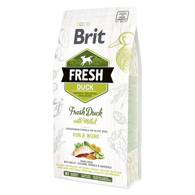 Brit Fresh Duck with Millet Adult Run & Work 2,5 kg