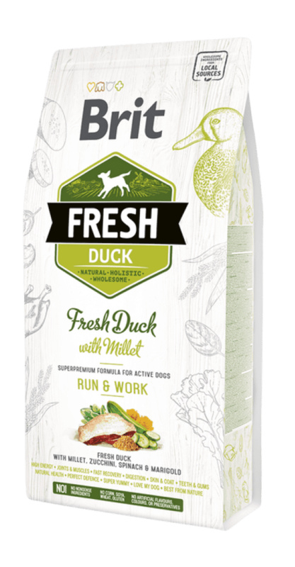 Brit Fresh Duck with Millet Adult Run & Work 2,5 kg