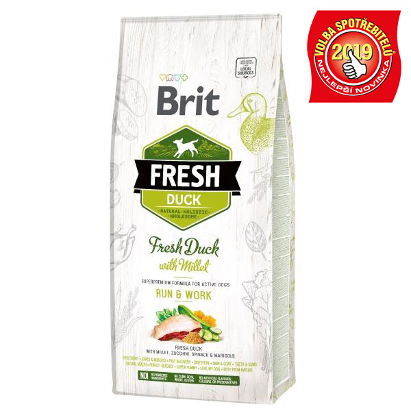 Brit Fresh Duck with Millet Adult Run & Work 2,5 kg