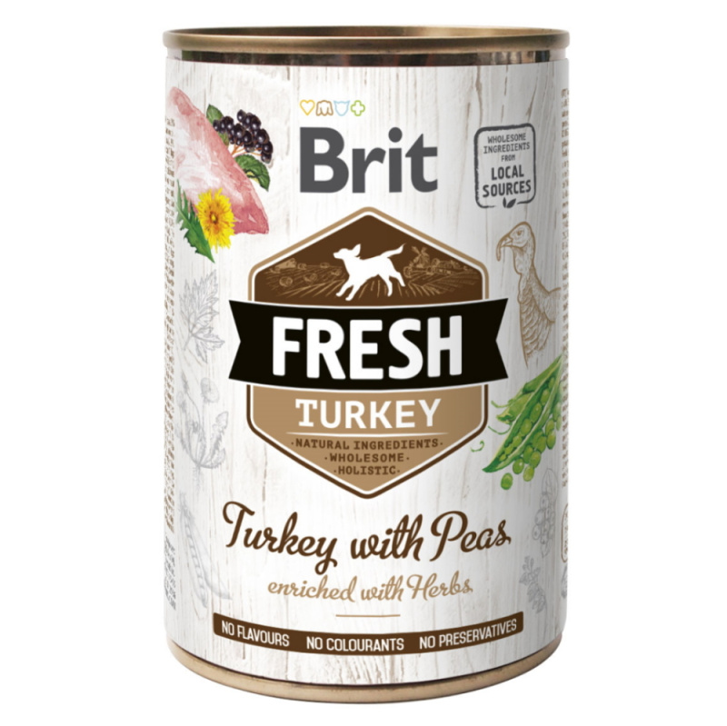 Brit Dog Fresh konz Turkey with Peas 400 g