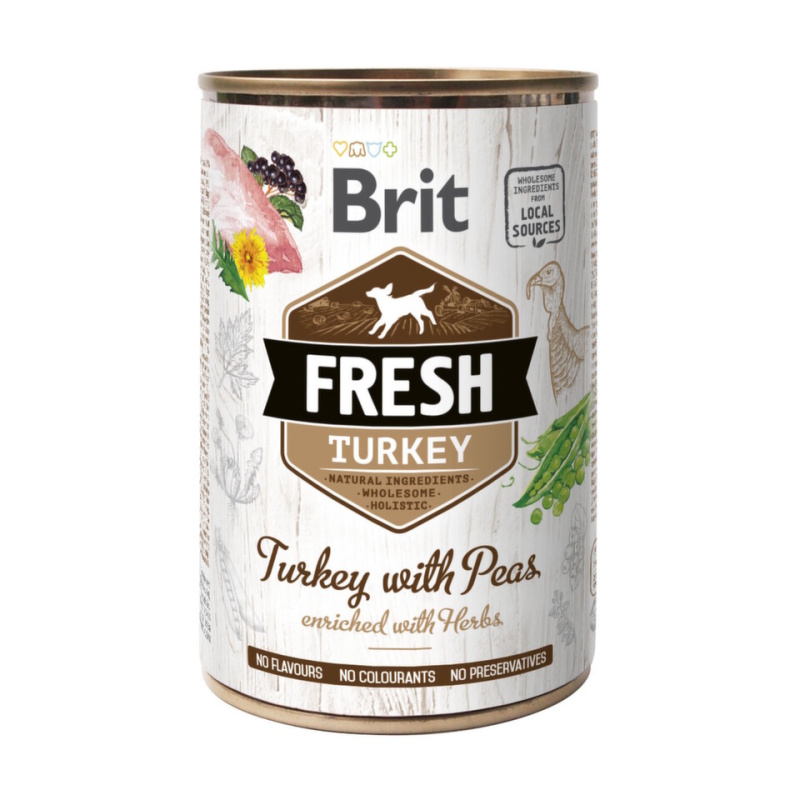 Brit Dog Fresh konz Turkey with Peas 400 g