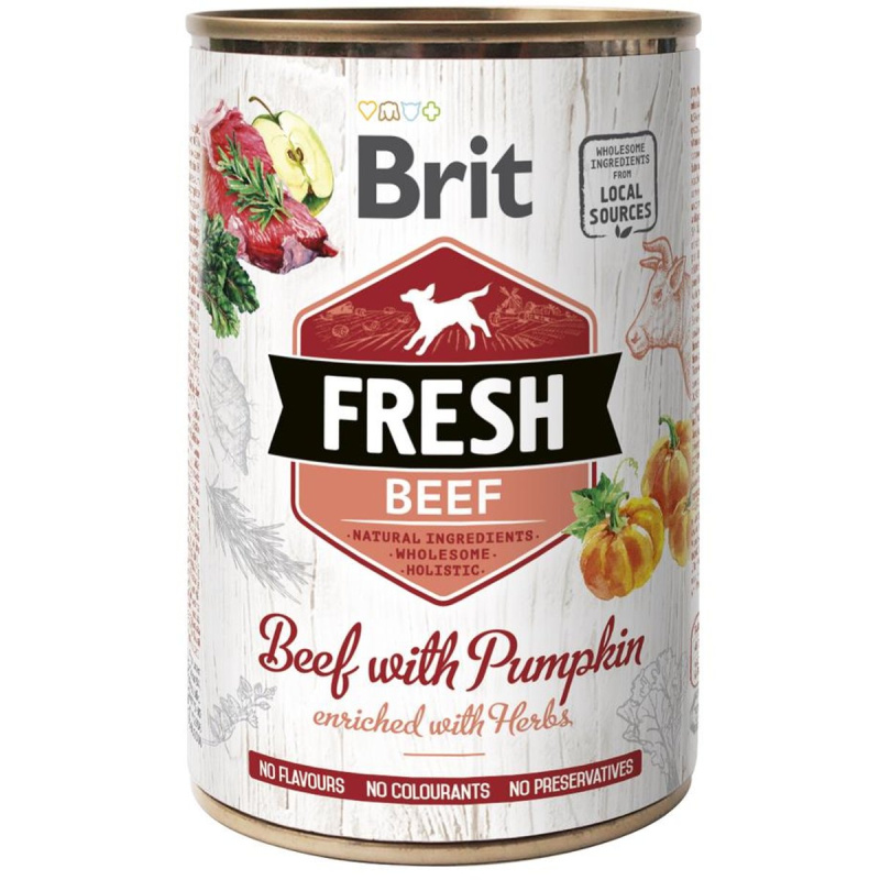 Brit Fresh konzerva pro psy – hovězí s dýní