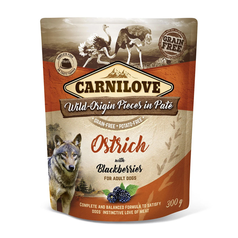 Carnilove Dog Pouch Paté Ostrich & Blackberries 300 g