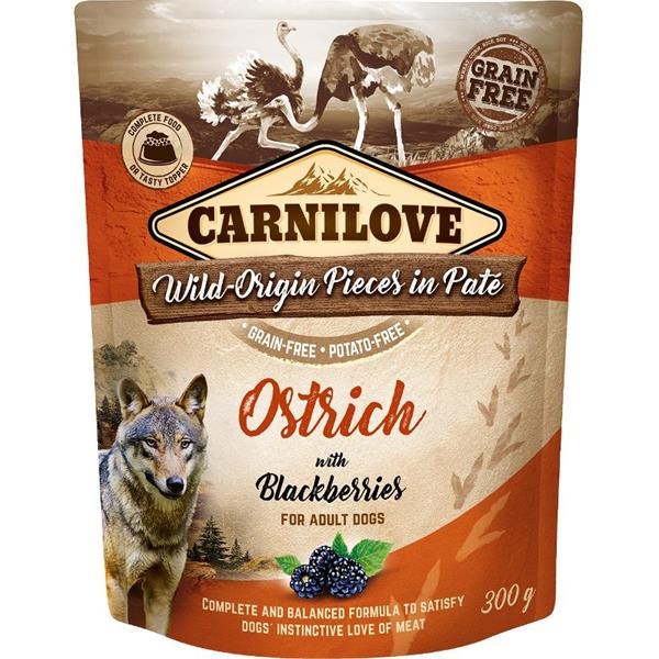 Carnilove Dog Pouch Paté Ostrich & Blackberries 300 g