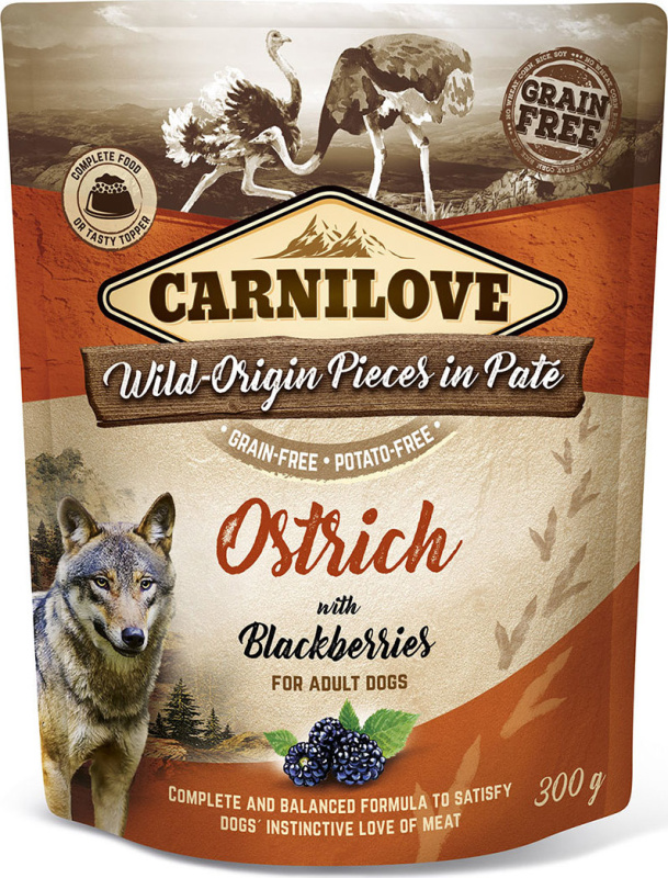 Carnilove Dog Pouch Paté Ostrich & Blackberries 300 g