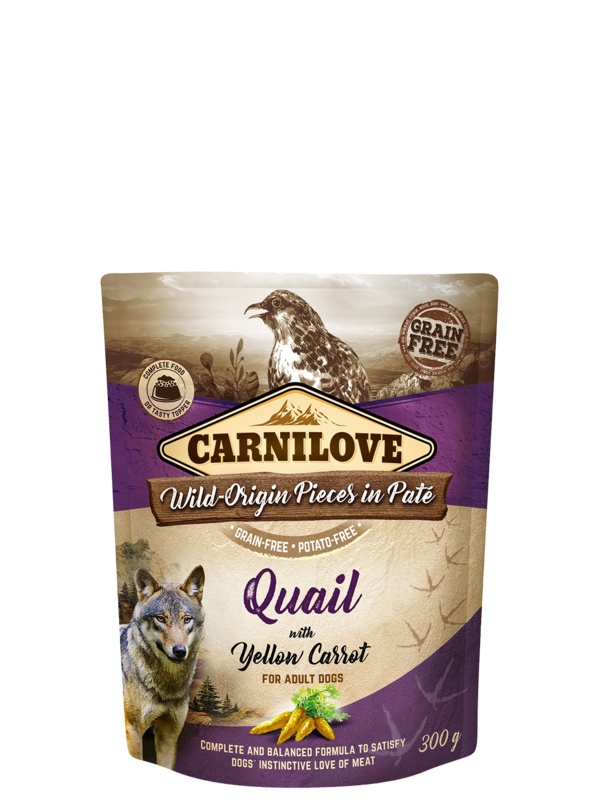 Carnilove Dog Pouch Paté Quail & Yellow Carrot 300 g