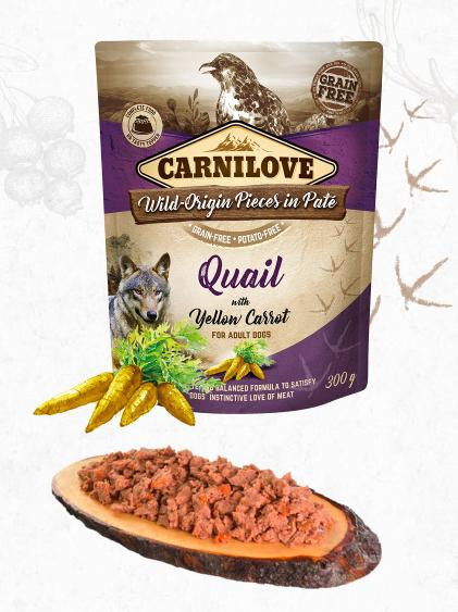 Carnilove Dog Pouch Paté Quail & Yellow Carrot 300 g