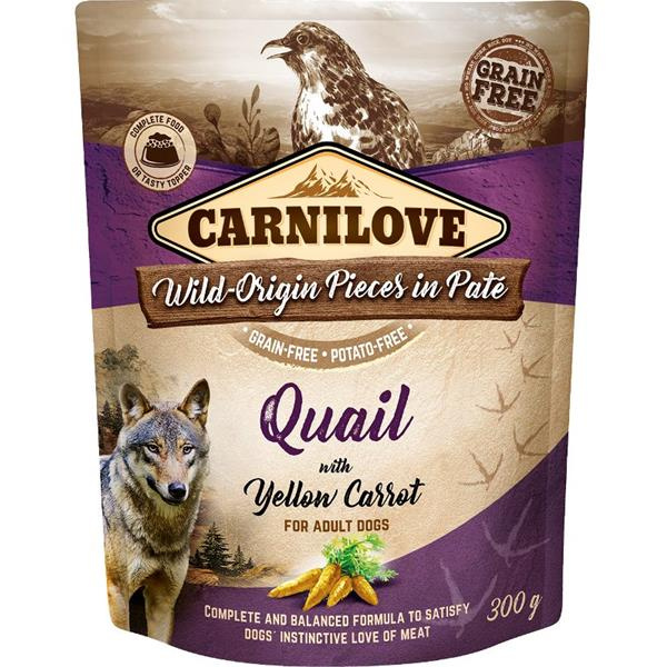 Carnilove Dog Pouch Paté Quail & Yellow Carrot 300 g
