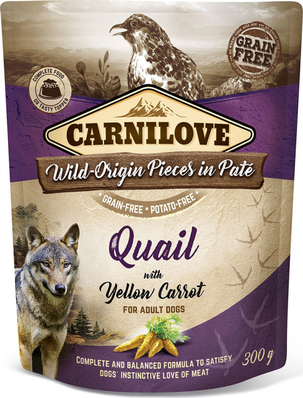 Carnilove Dog Pouch Paté Quail & Yellow Carrot 300 g