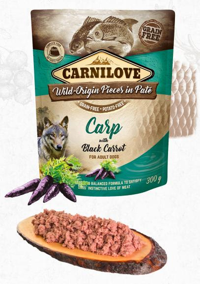 Carnilove Dog Pouch Paté Carp & Black Carrot 300 g