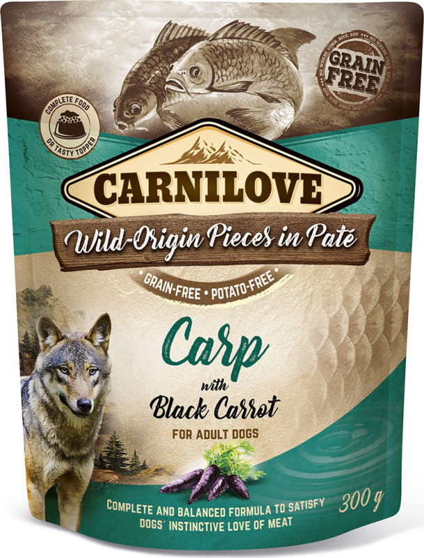 Carnilove Dog Pouch Paté Carp & Black Carrot 300 g