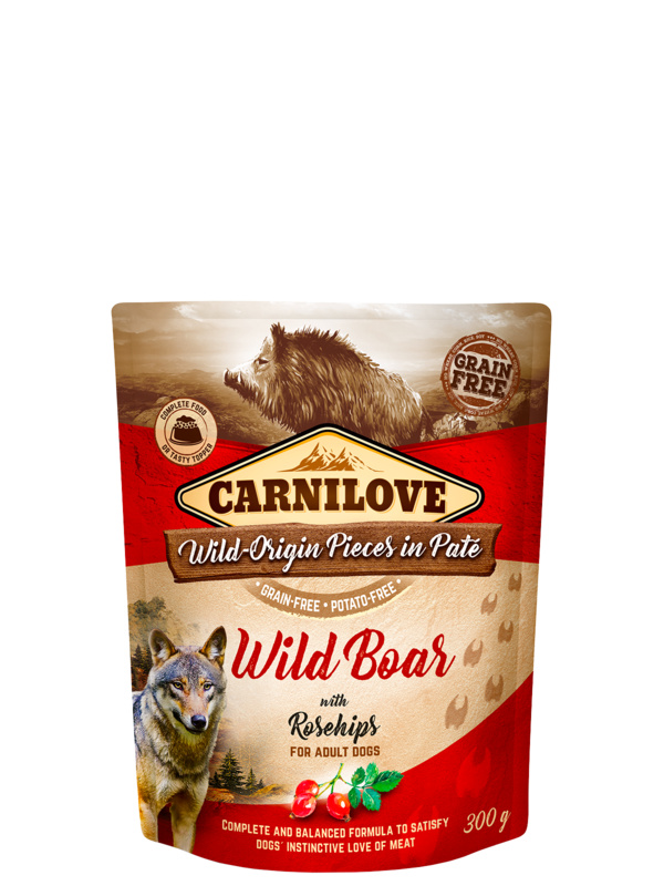 Carnilove Dog Pouch Paté Wild Boar & Rosehips 300 g