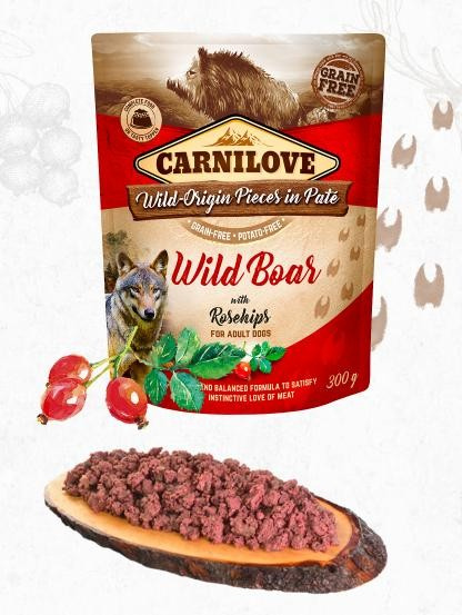 Carnilove Dog Pouch Paté Wild Boar & Rosehips 300 g