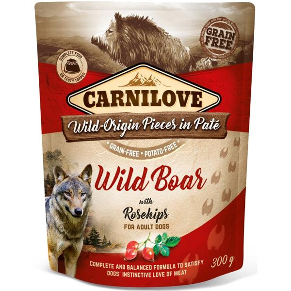 Carnilove Dog Pouch Paté Wild Boar & Rosehips 300 g