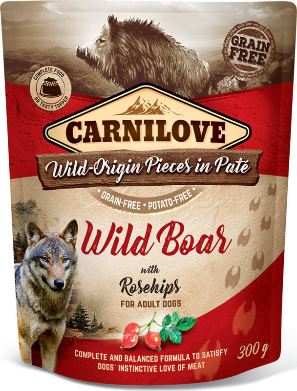 Carnilove Dog Pouch Paté Wild Boar & Rosehips 300 g