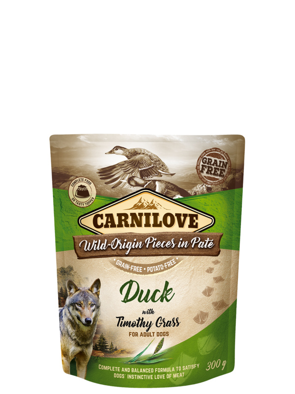 Carnilove Dog Pouch Paté Duck & Timothy Grass 300 g