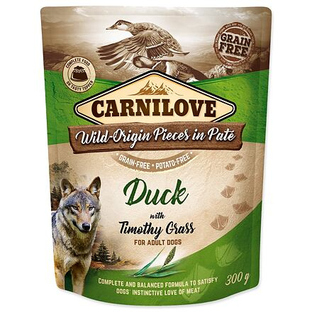 Carnilove Dog Pouch Paté Duck & Timothy Grass 300 g