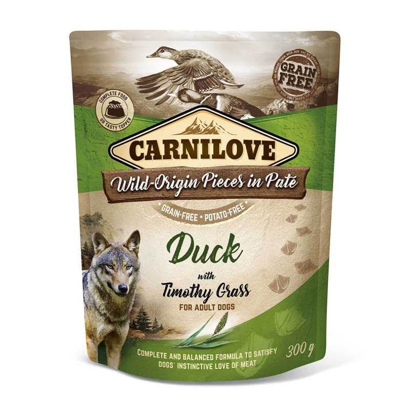 Carnilove Dog Pouch Paté Duck & Timothy Grass 300 g
